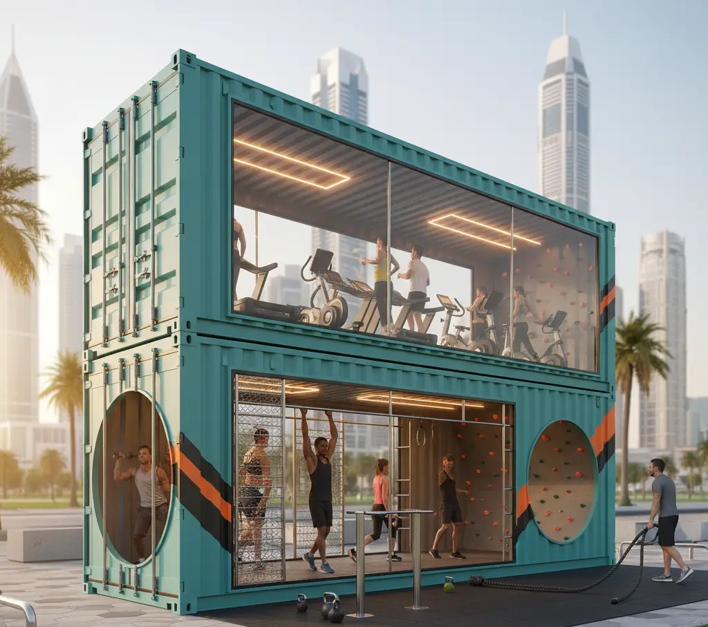 تحويل الحاويات إلى صالات رياضية